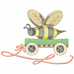Bees Embroidery Design 12
